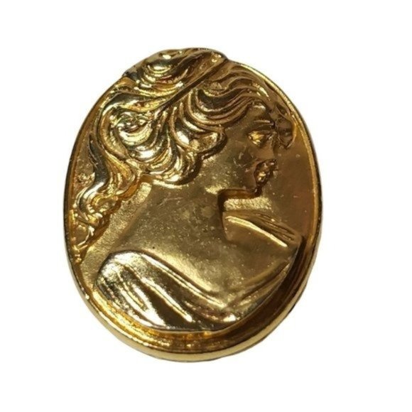 Vintage Gold‎ Tone Cameo Pin Brooch - Picture 2 of 10